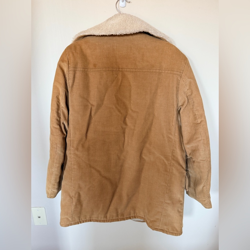 Vintage shearling corduroy coat tan men’s 40 M - Picture 8 of 9